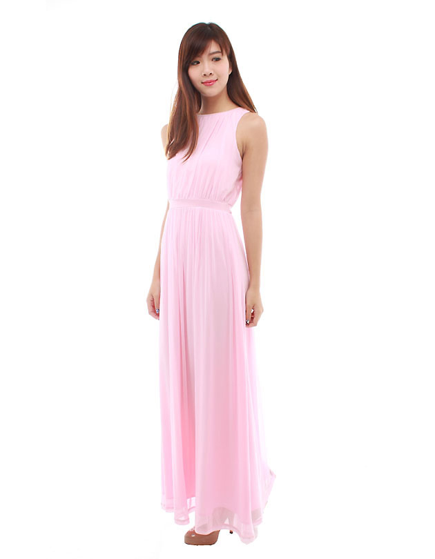 Paris Maxi Dress in Sugar Pink